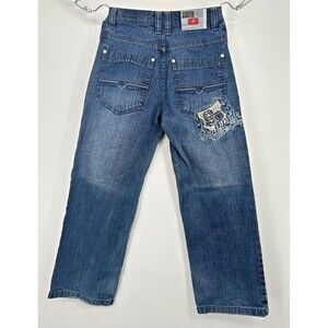 South Pole‎ Jeans Men’s Size 14 Blue  Baggy Embroidered Denim RN 82628 Y2K 90s